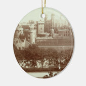 (セピア色の写真)ロンドン塔 セラミックオーナメント (左)