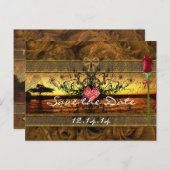 セピア色の古き薔薇 穏やかな波の下で 案内ポストカード (正面/裏面)