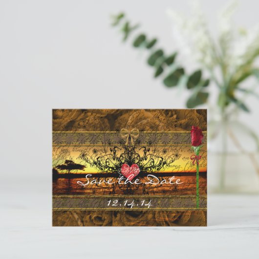 セピア色の古き薔薇 穏やかな波の下で 案内ポストカード (スタンド正面)