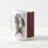 セピア色の大きいマグ コーヒーマグカップ (正面左)