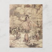 セピア色の妖精の女王と生き物たち ポストカード (正面)