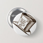 セピア色の帽子屋の帽子 缶バッジ (正面&裏面)