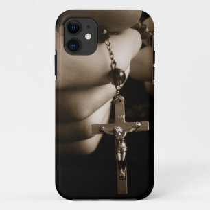 セピア色の数珠が付いている手 iPhone 11 ケース