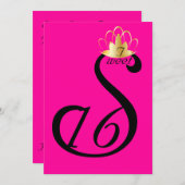 セピア色の白鳥のSweet sixteenは即位カスタマイズ 招待状 (正面/裏面)