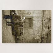 セピア色の老人とのイタリアンな通り場面 ジグソーパズル (横)