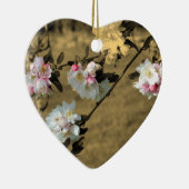 セピア色の花のオーナメントの春の花 セラミックオーナメント (右)