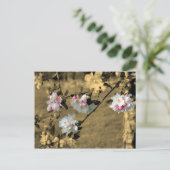 セピア色の花の郵便はがきの花 ポストカード (スタンド正面)