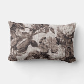 セピア色の調子のブラウン花のToileの生地No.5 ランバークッション (裏面)