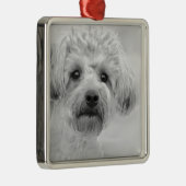 セピア色の調子の素晴らしいヨークシャーテリアPoo メタルオーナメント (右)