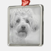 セピア色の調子の素晴らしいヨークシャーテリアPoo メタルオーナメント (左)