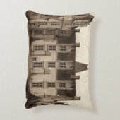 セピア色の調子の美しくフランスのな館 アクセントクッション (裏面(縦))