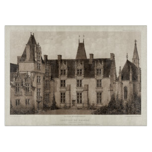 セピア色の調子の美しくフランスのな館 カッティングボード