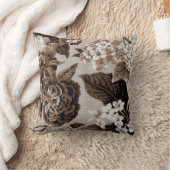 セピア色の調子ブラウン植物の花のToile No.1 クッション (ブランケット)