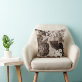 セピア色の調子ブラウン植物の花のToile No.1 クッション (椅子)