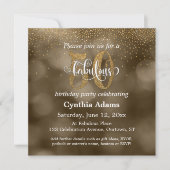 セピア色の《写真》ぼけ味、金ゴールドのグリッターは及び50の及びすばらしい台本を書きます 招待状 (正面)
