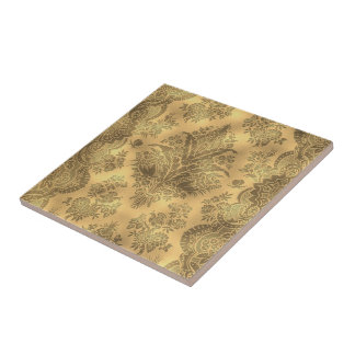 セピア色は花柄ヴィンテージの衰退しました タイル