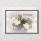 セピア色Winglassesおよび花のカップルの招待状 招待状 (正面)