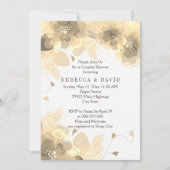 セピア花フローラ秋の結婚式カップルのシャワー 招待状 (正面)