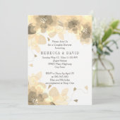 セピア花フローラ秋の結婚式カップルのシャワー 招待状 (スタンド正面)