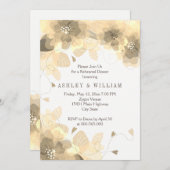 セピア花フローラ秋の結婚式リハーサルディナー 招待状 (正面/裏面)