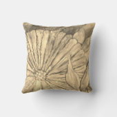 セピア花模様 クッション (裏面)