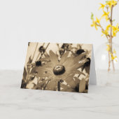 セピア花 カード (黄色い花)