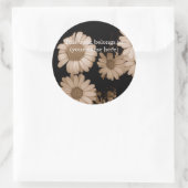 セピア花、隠されたクマ ラウンドシール (バッグ)