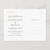 セピア茶色の水の色のワールドマップ日付を保存 案内ポストカード (裏面)