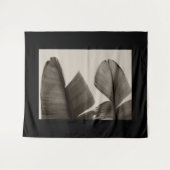 セピア葉のバナナツリー タペストリー (正面(横))