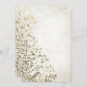 セピア葉トップフェード | 秋素朴冬のインビ 招待状 (正面/裏面)