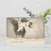 セピア調のトリリウムで誓いの更新式 招待状 (スタンド正面)