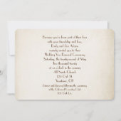 セピア調のトリリウムで誓いの更新式 招待状 (裏面)