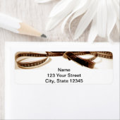 セピア調のフィルムリール背景 ラベル (インサイチュ)