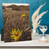 セピア調イエローワイルドフラワー フォトプラーク (側面)