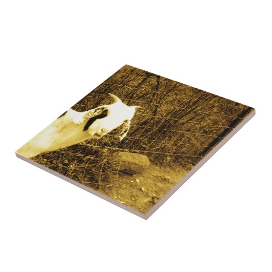 セピア調ヤギ タイル (側面)