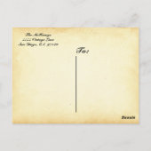 セピア調ヴィンテージの結婚式感謝していは、ポストカード ポストカード (裏面)