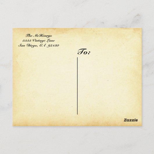 セピア調ヴィンテージの結婚式感謝していは、ポストカード ポストカード (裏面)