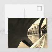 セピア調色カルガリー街並み – ピースブリッジ ポストカード (正面/裏面)