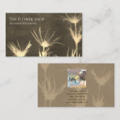 セピア調褐色フラワービジネスカード 名刺 (正面/裏面)