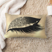 セピア金ゴールドグリッタースリープメイクアップアイズラッシュライト ランバークッション (ブランケット)