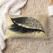 セピア金ゴールドグリッタースリープメイクアップ目ラッシュ ランバークッション (ブランケット)