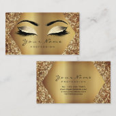 セピア金ゴールドグリッターメイクアップまぶしグリッター効果 名刺 (正面/裏面)