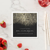 セピア金ゴールドグリッター白黒紙吹雪セイン スタンダードカクテルナプキン (インサイチュ)