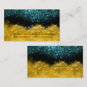 セピア金ゴールドスパークリーグリッターティール(緑がかった色)白黒 名刺 (正面/裏面)