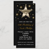 セピア金ゴールドハリウッドスターレトロヴィンテージ招待状 招待状 (正面/裏面)