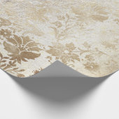 セピア金ゴールドフローラコテージグルンジーダマスクアントニエッタ ラッピングペーパー (角)