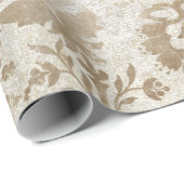 セピア金ゴールドフローラコテージグルンジーダマスクアントニエッタ ラッピングペーパー (ロールコーナー)