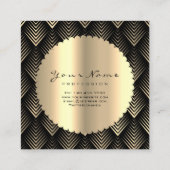 セピア金ゴールドブラックグリッターメイクアップアーティストラッズスパ スクエア名刺 (裏面)