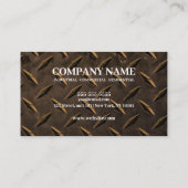 セピア金属テクスチャカスタム建築作業者 名刺 (裏面)