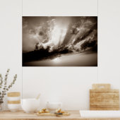 セピア雲、空と夕焼けの自由やる気を起こさせる性 ポスター (キッチン)